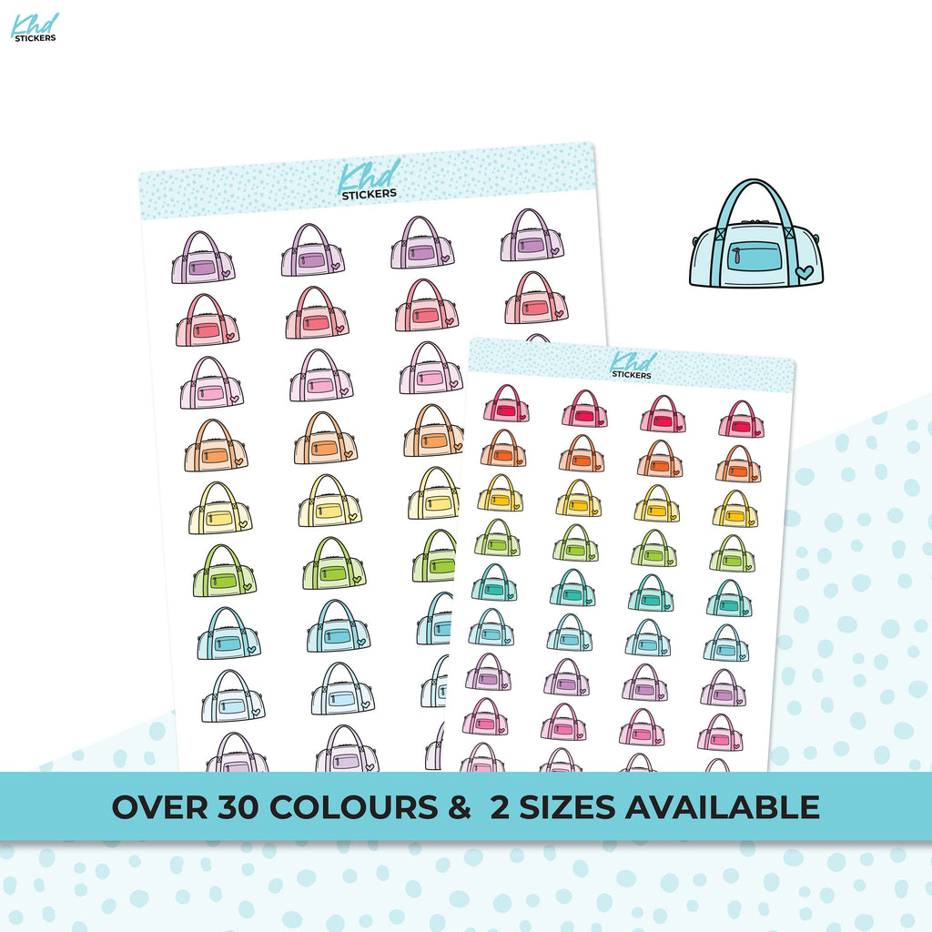 Duffle Bag Stickers, Planner StickersTwo Sizes and over 30 colour selections, Removable