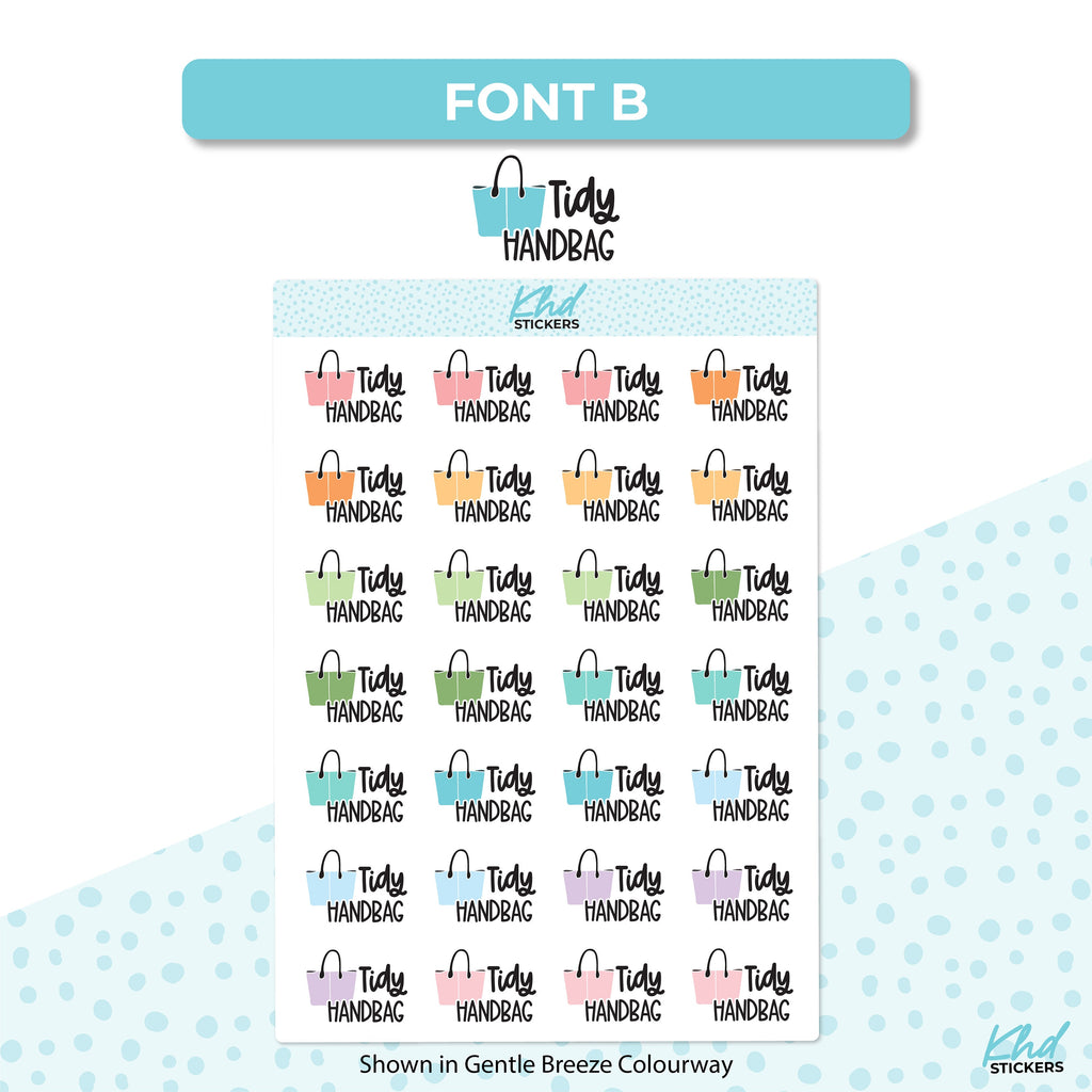 Tidy Handbag Stickers, Planner Stickers, Removable