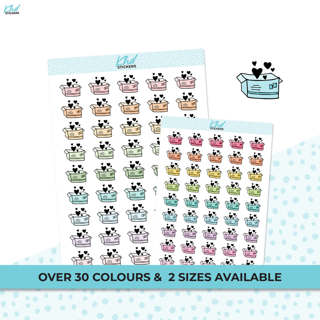 Happy Mail Package Planner Stickers, Two sizes and over 30 colour options, removable