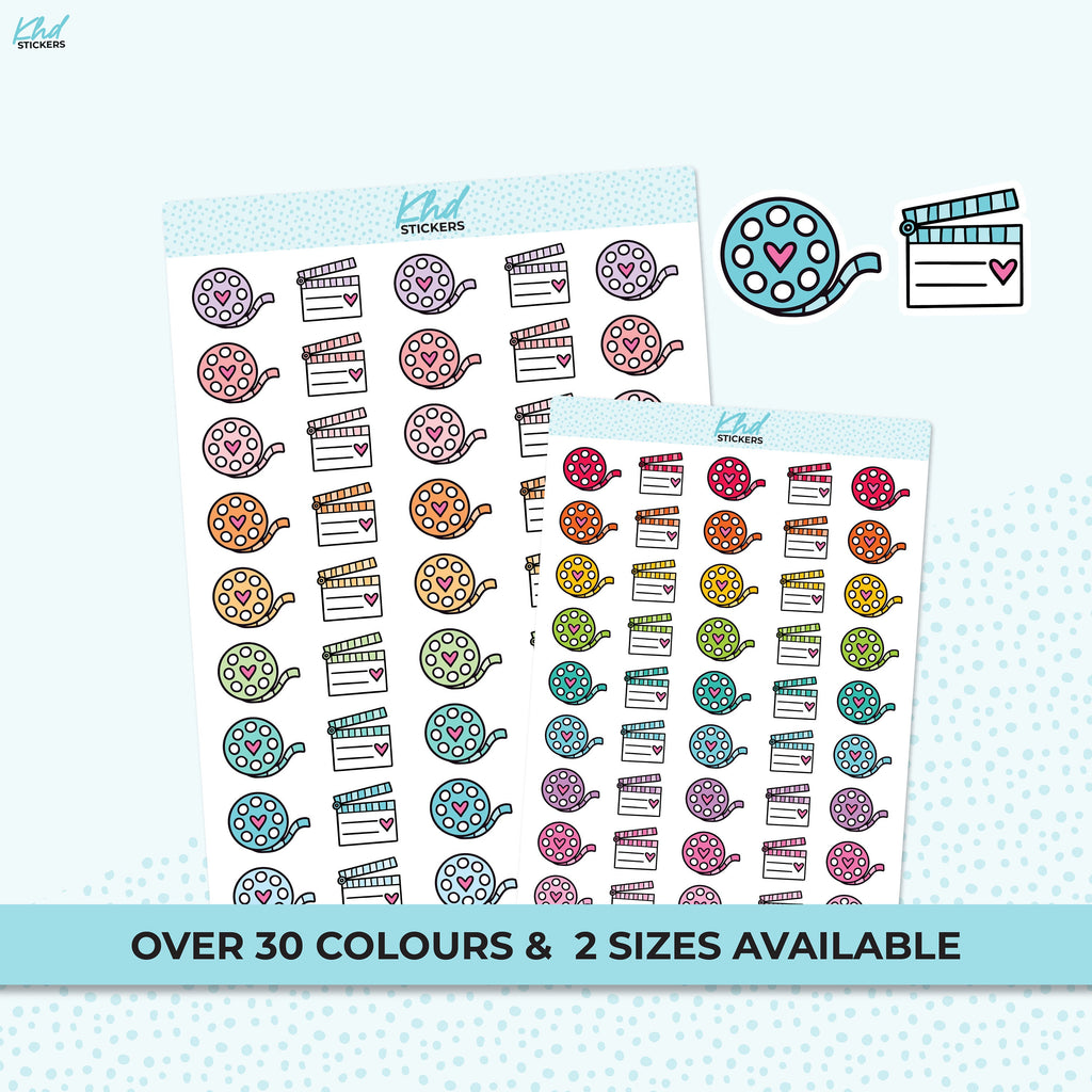 Movie Night Stickers - Planner Stickers - Removable