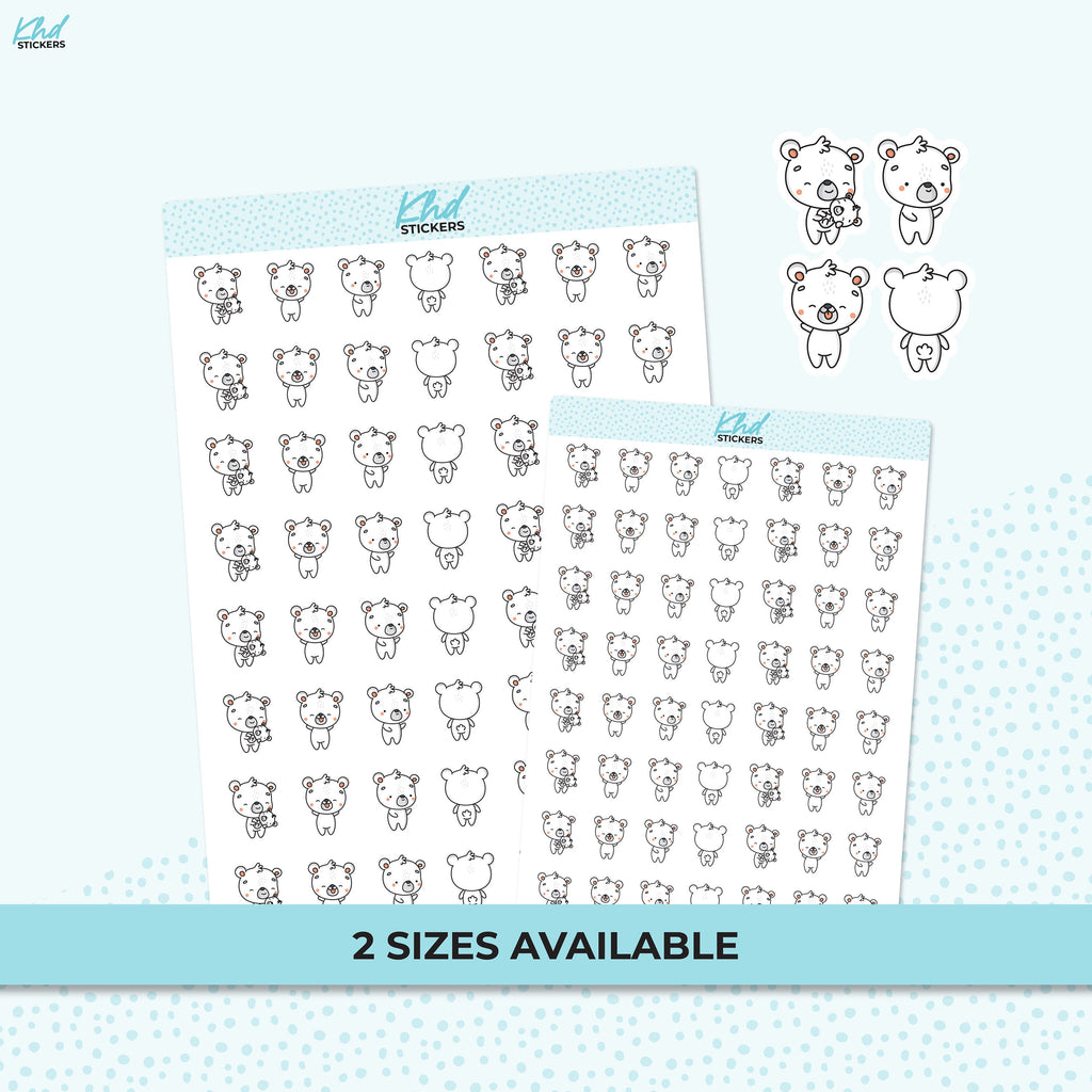 Cute Decorative Bear Stickers, Removable