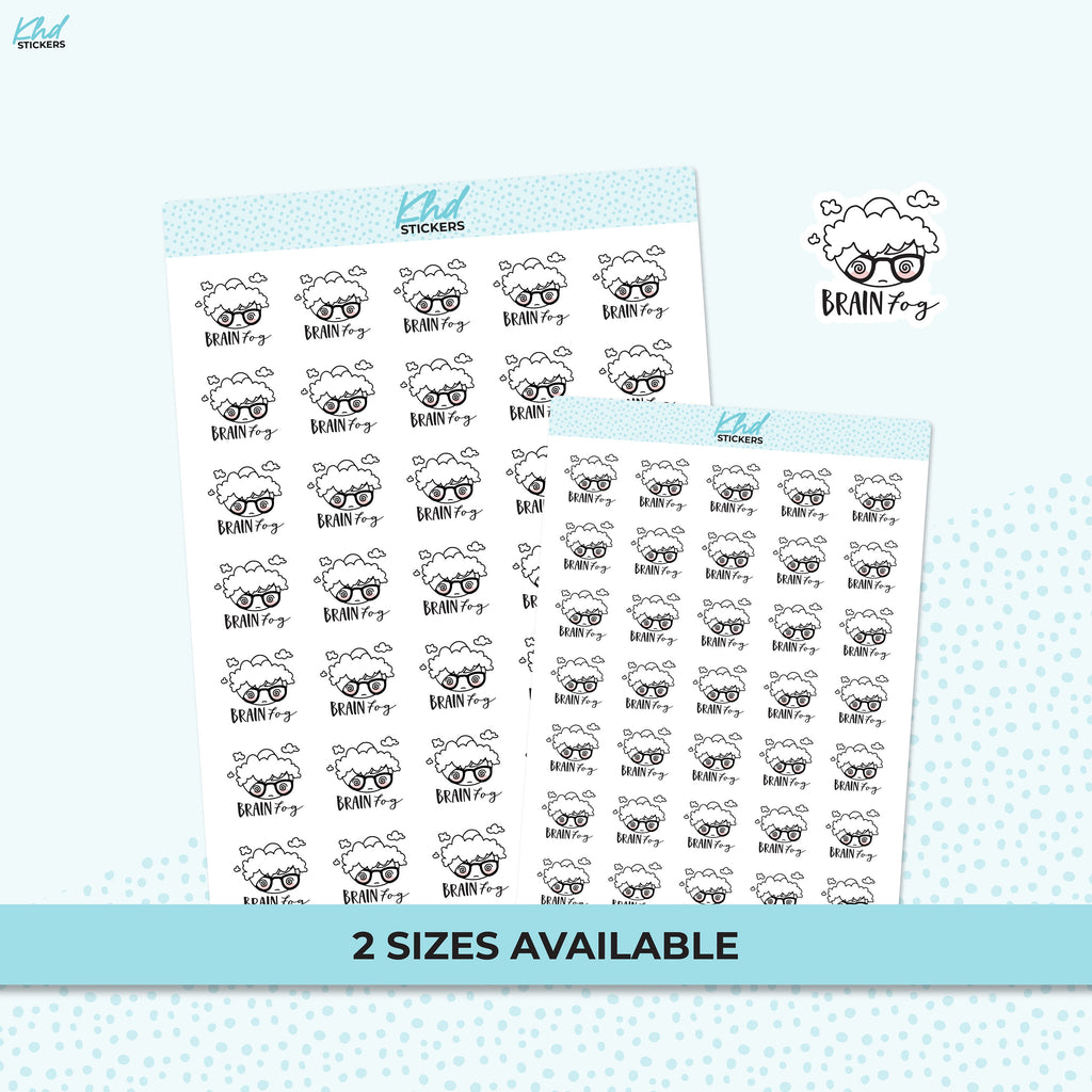 Brain Fog Stickers, Planner Stickers,  Removable