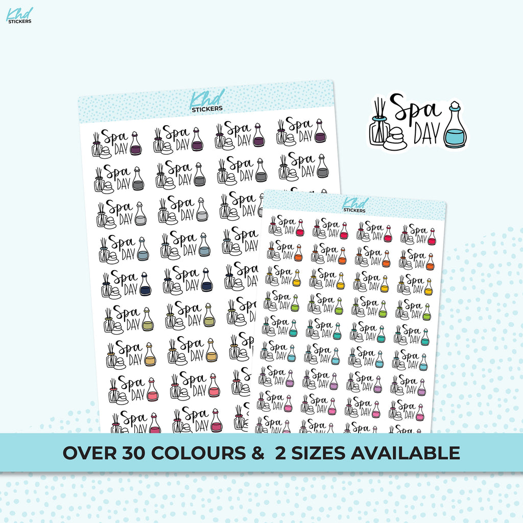 Spa Day Planner Stickers, Two Sizes, Removable