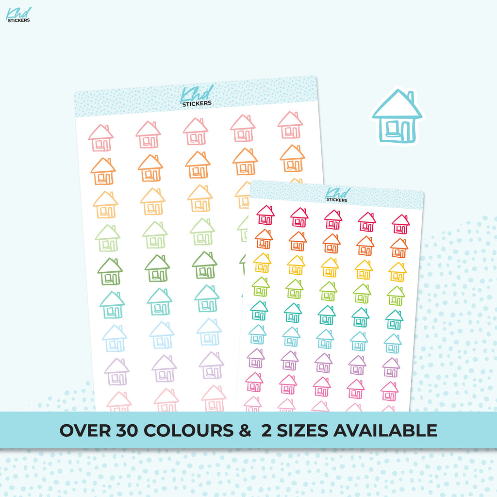 House Icon Stickers, Planner Stickers, Two Sizes, Removable