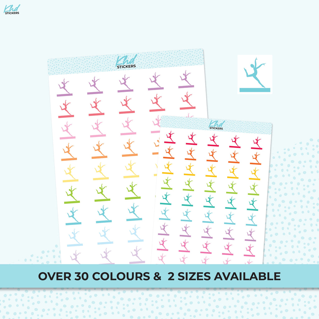 Gymnastics Icon Stickers, Planner Stickers, Two sizes, Removable