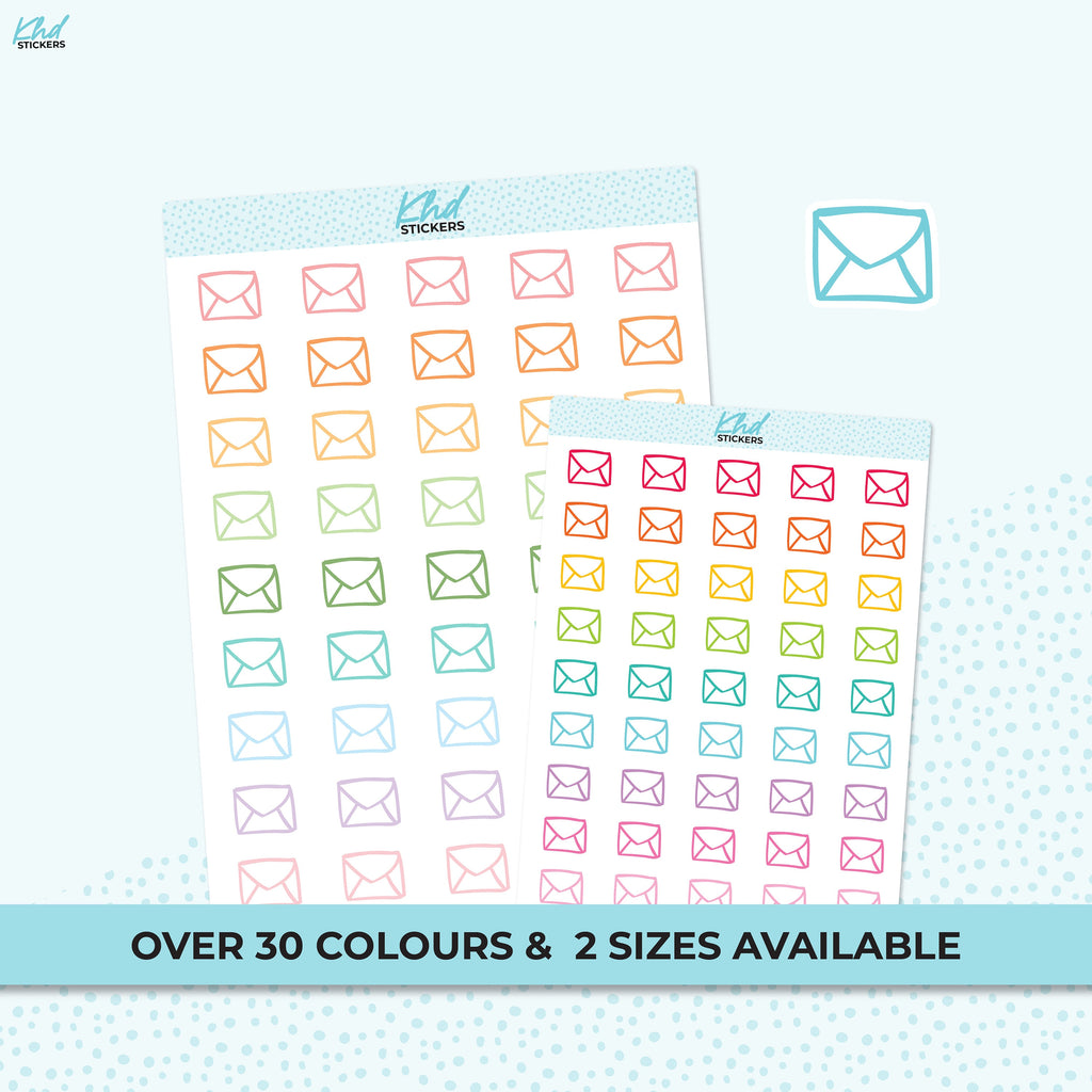 Envelope Back Icon Stickers, Planner Stickers, Two sizes, Removable