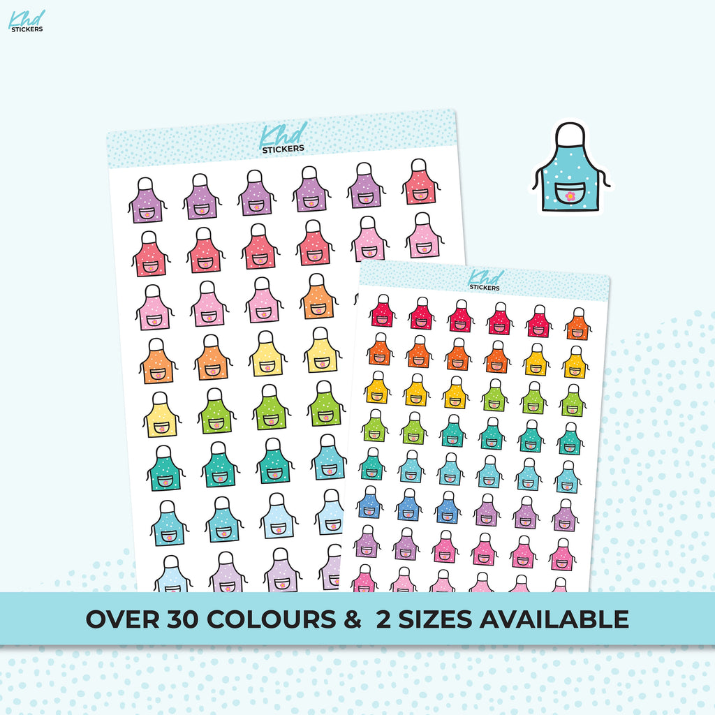 Apron Icon Stickers, Planner Stickers, Two sizes, Removable