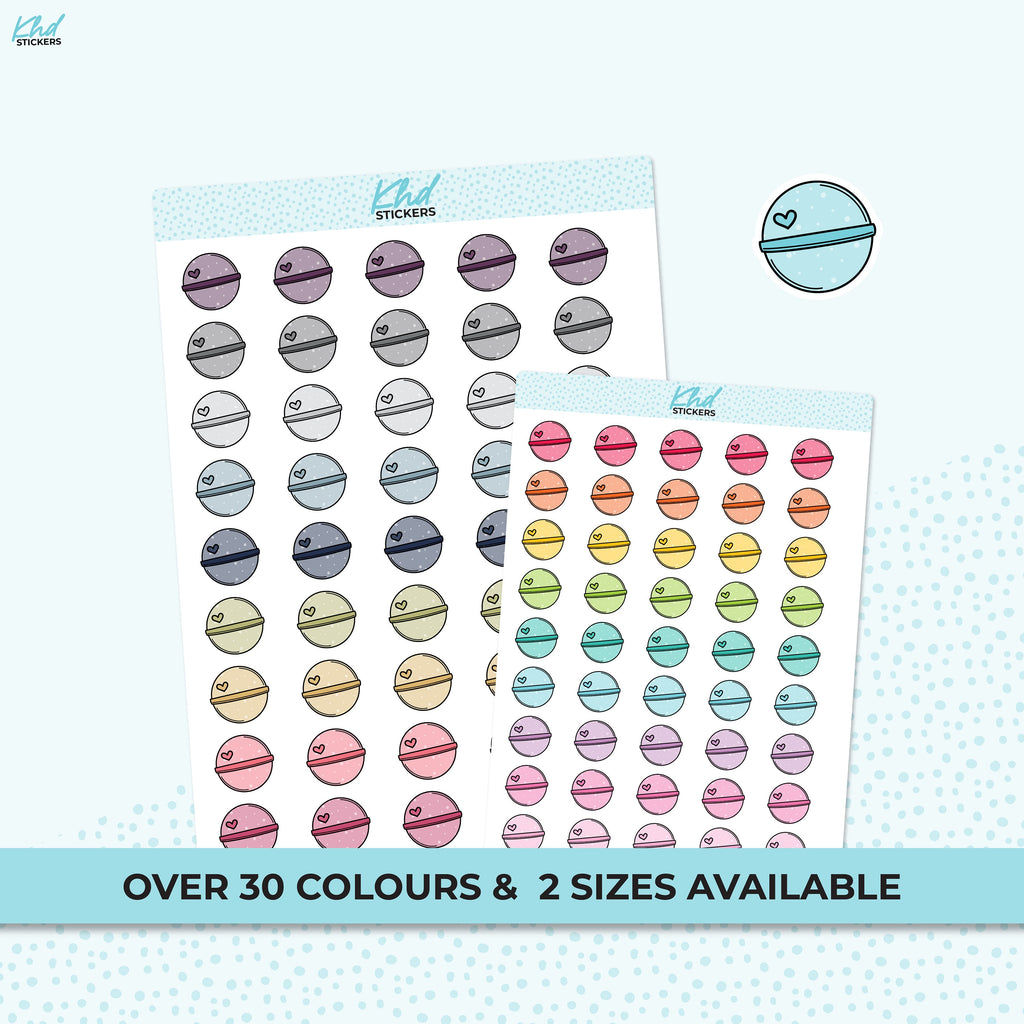 Bath Bomb Icon Stickers, Planner Stickers, Removable