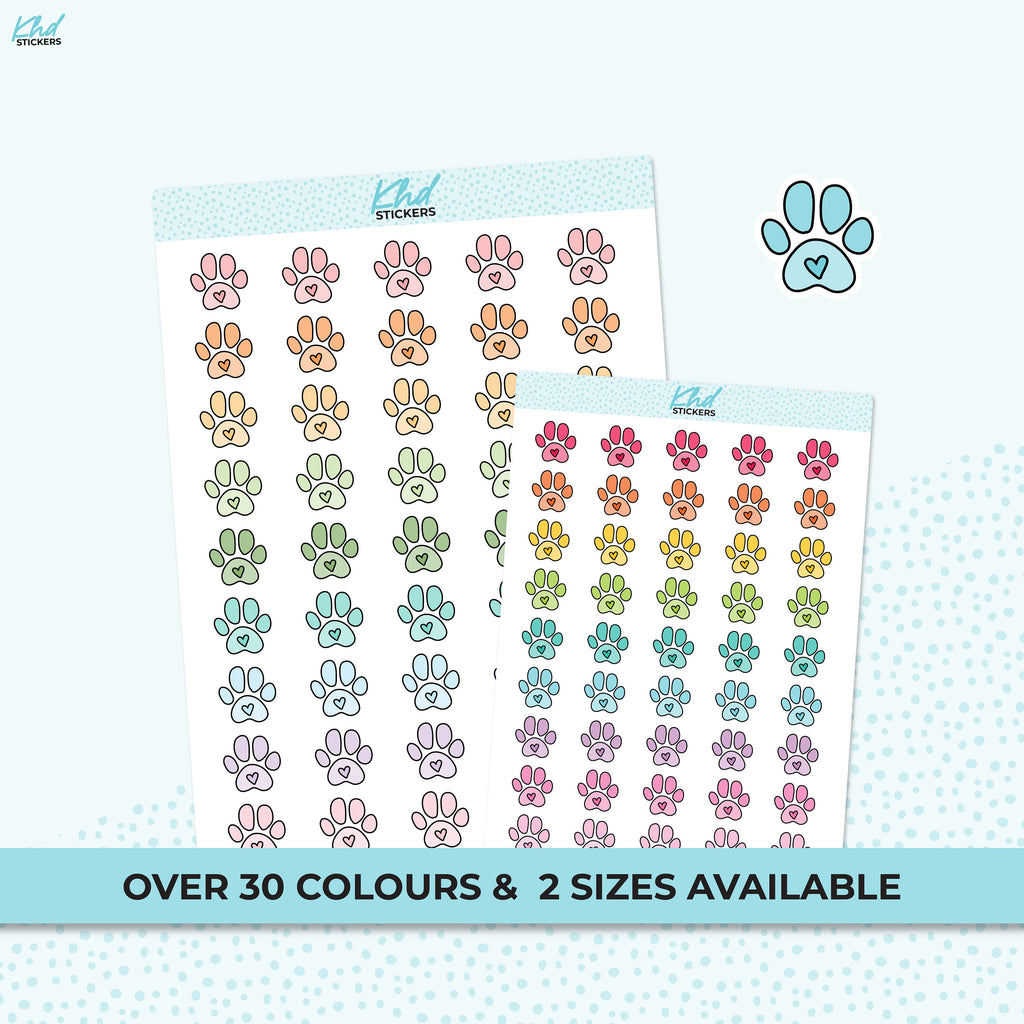 Paw Print Icon Stickers, Planner Stickers, Removable