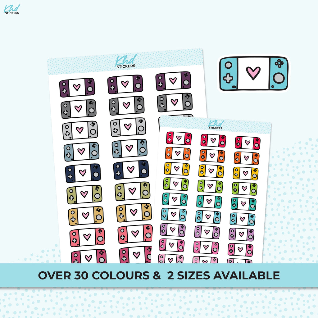 Gaming Planner Stickers, Two sizes and over 30 colour options, removable