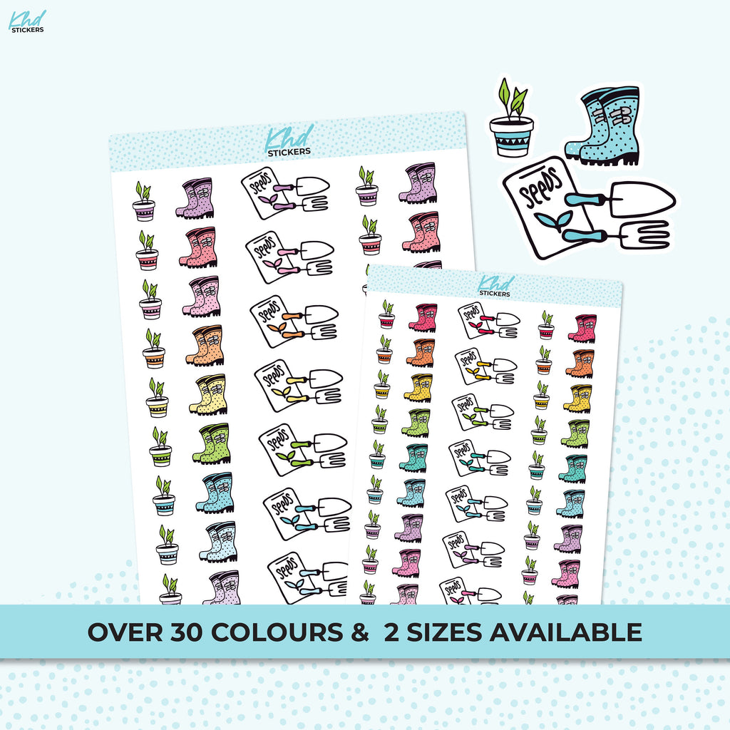 Gardening Stickers, Planner Stickers, Removable