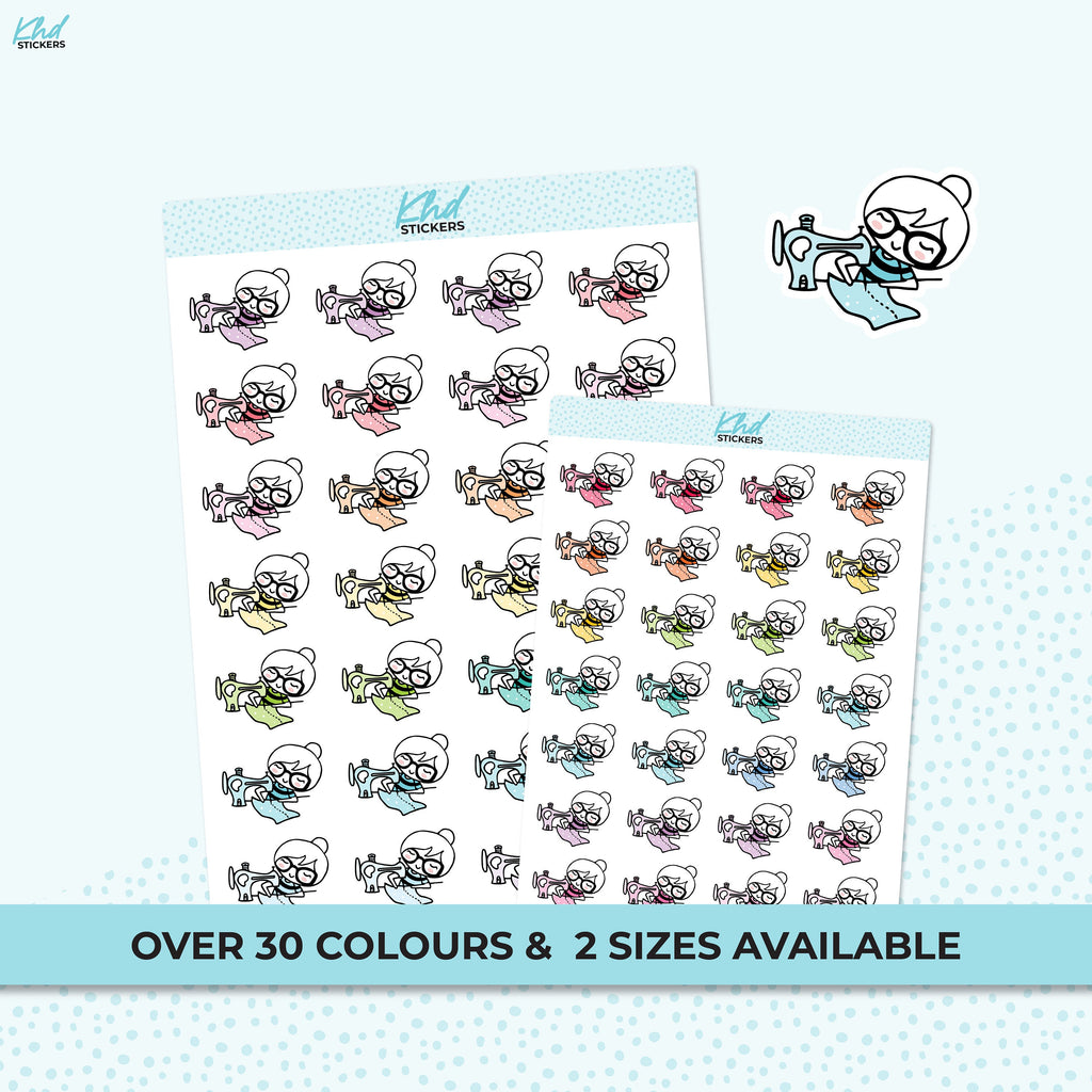 Sewing Stickers, Planner Stickers, Planner Girl Stickers, Two sizes, Removable