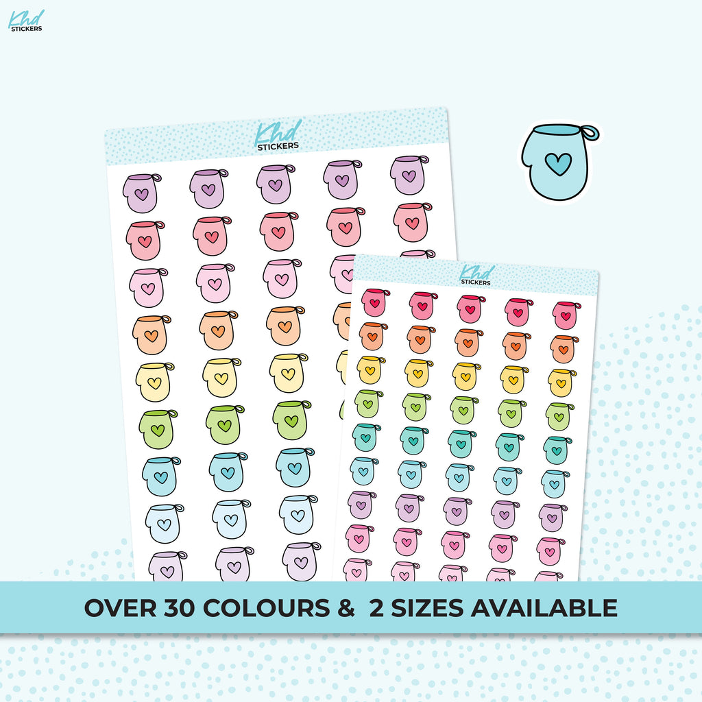 Oven Mitt Stickers, Planner StickersTwo Sizes and over 30 colour selections, Removable
