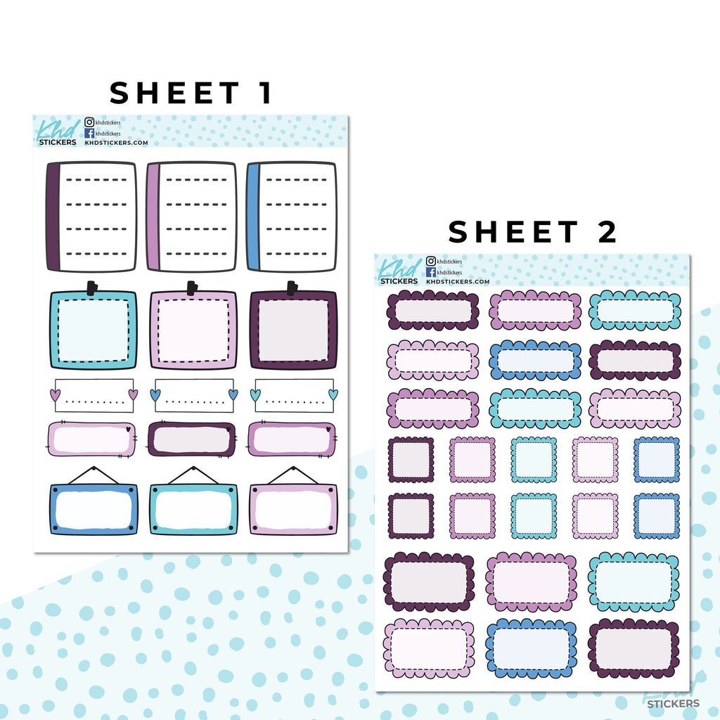 Monthly Functional Planner Sticker Kit - Purple & Blue - Planner Stickers - Kit 4804