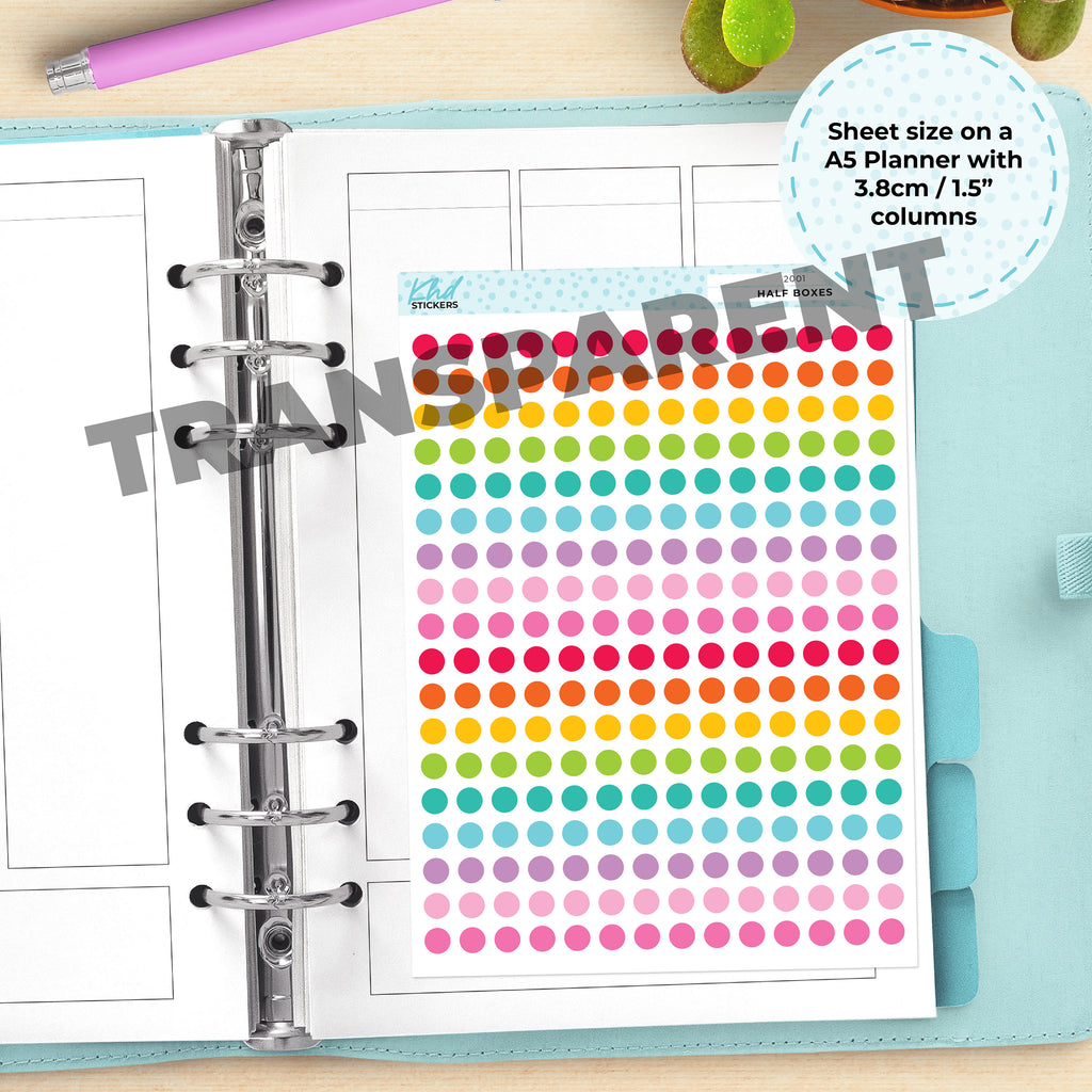 TRANSPARENT Dot Stickers,  Clear Planner Stickers, Small, Planner Stickers, Removable
