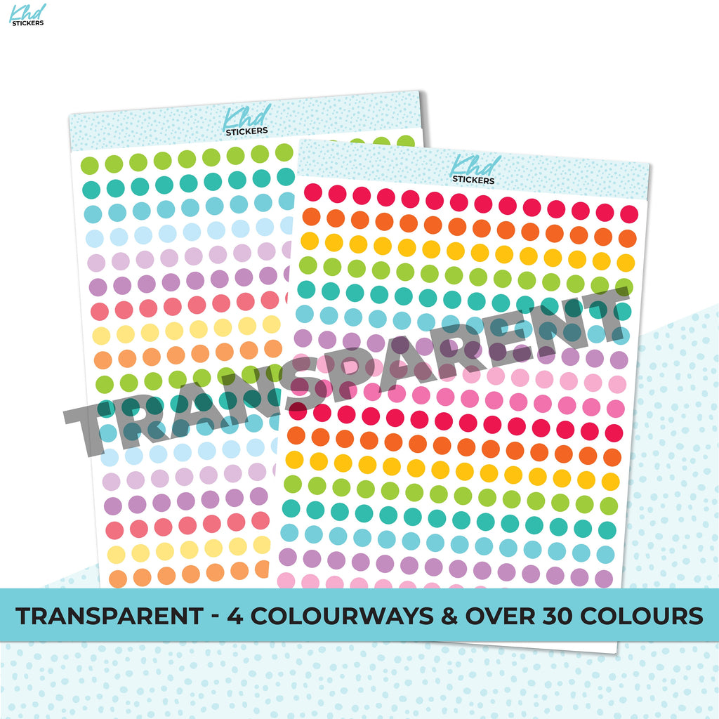 TRANSPARENT Dot Stickers,  Clear Planner Stickers, Small, Planner Stickers, Removable