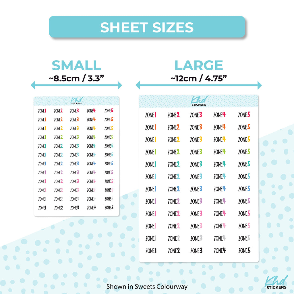 Zone Cleaning Stickers, Planner Stickers, 2 Sizes and Fonts, Removable