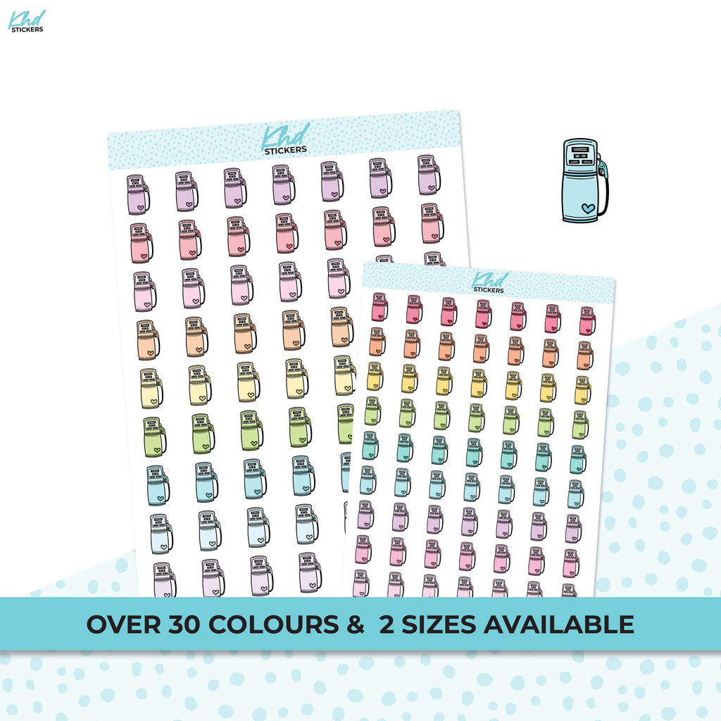 Petrol / Gas Stickers , Planner Stickers, Two Sizes and over 30 colour selections, Removable