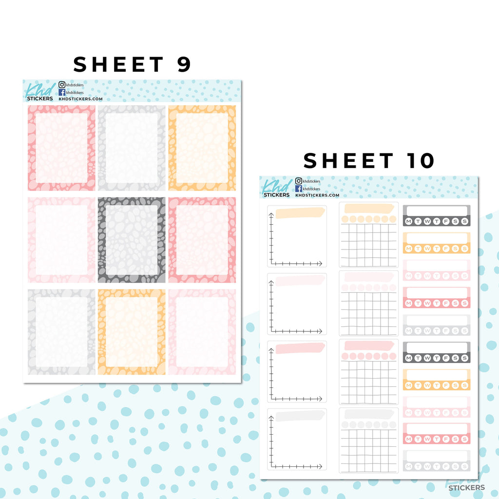16 Sheets - Monthly Functional Planner Sticker Collection - Soft Winter - Planner Stickers - Kit 4815