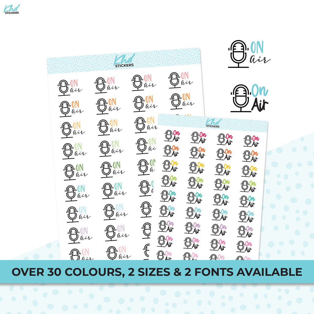 On Air Stickers, Planner Stickers, Removable