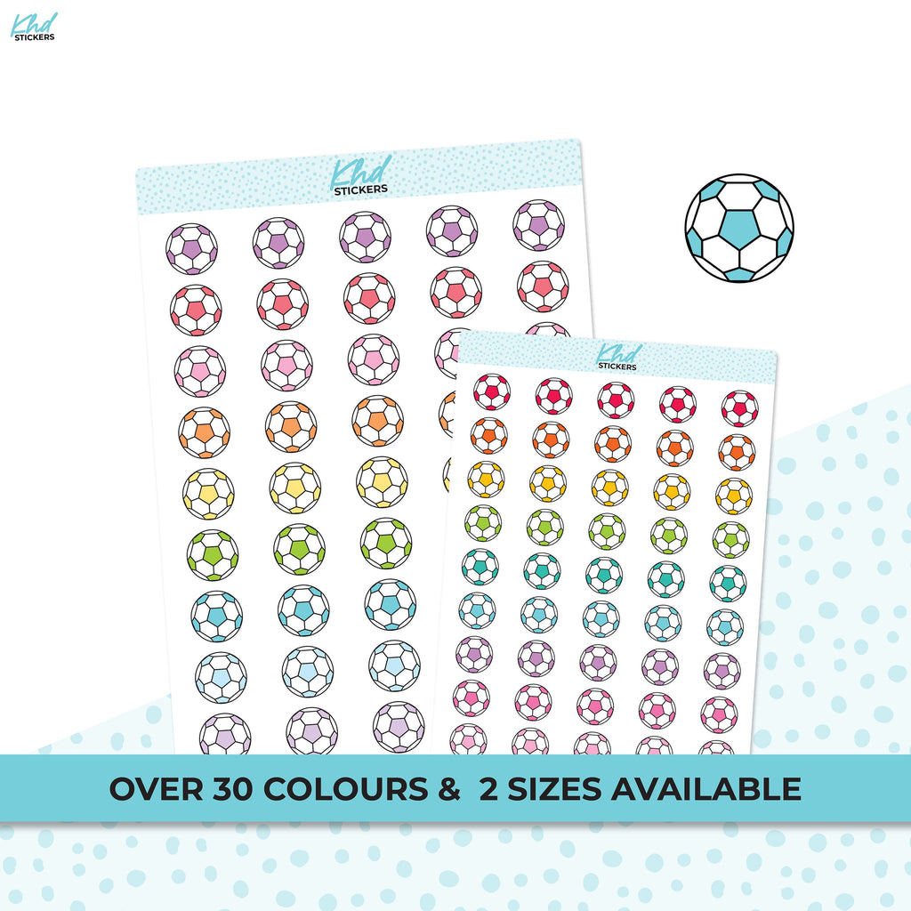 Soccer Icon Stickers, Planner Stickers, Two sizes and over 30 colour options, removable