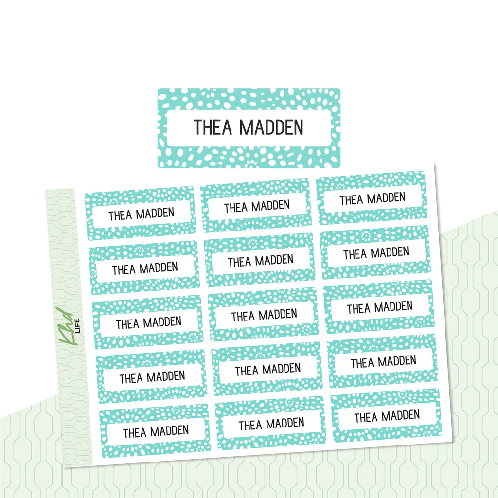 Pretty Patterned Name Labels, Personalised Stickers for Everyone, Assorted Colours and Designs in Store