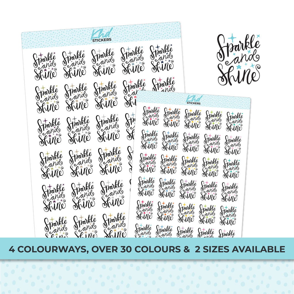 Sparkle and Shine Planner Stickers, Removable