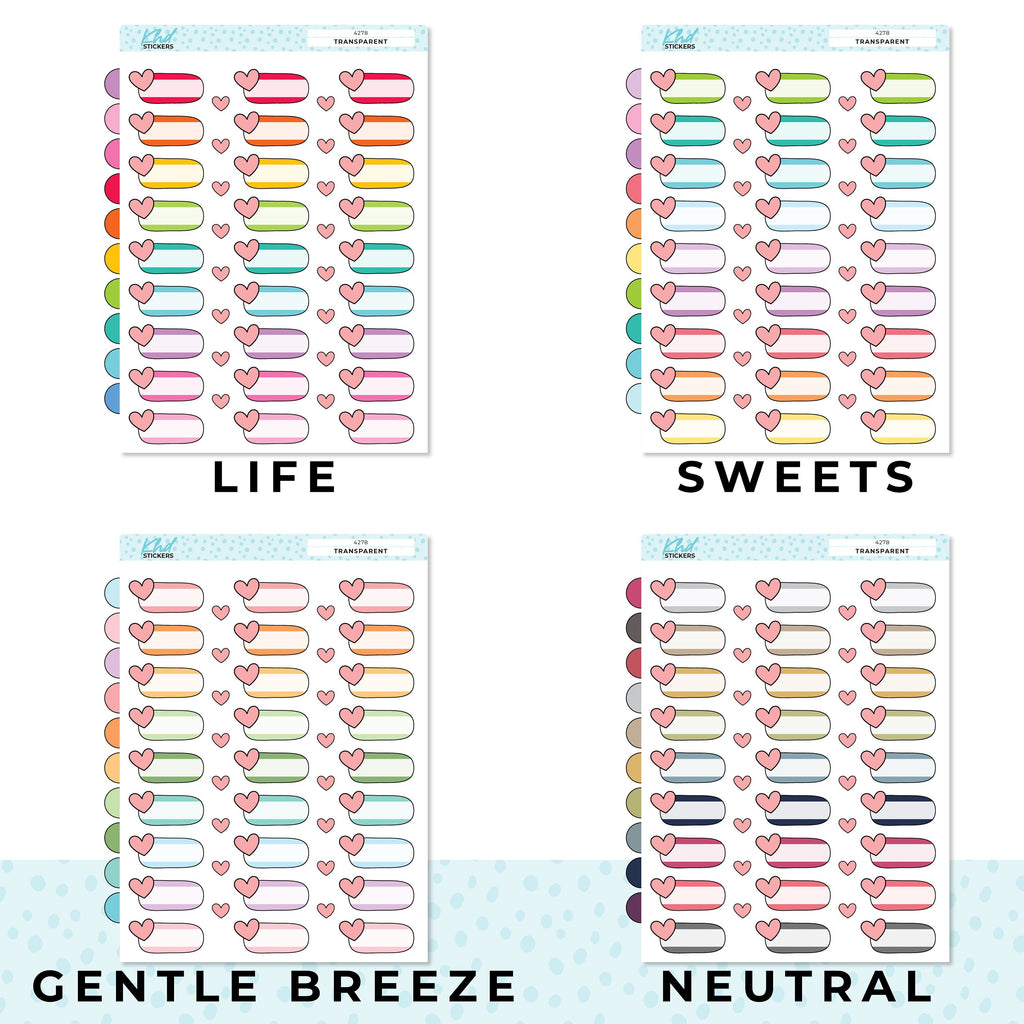 Heart Boxes Functional Planner Stickers