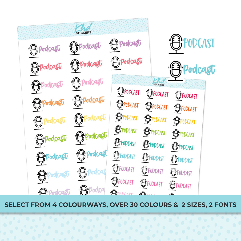 Podcast Stickers, Planner Stickers, Removable