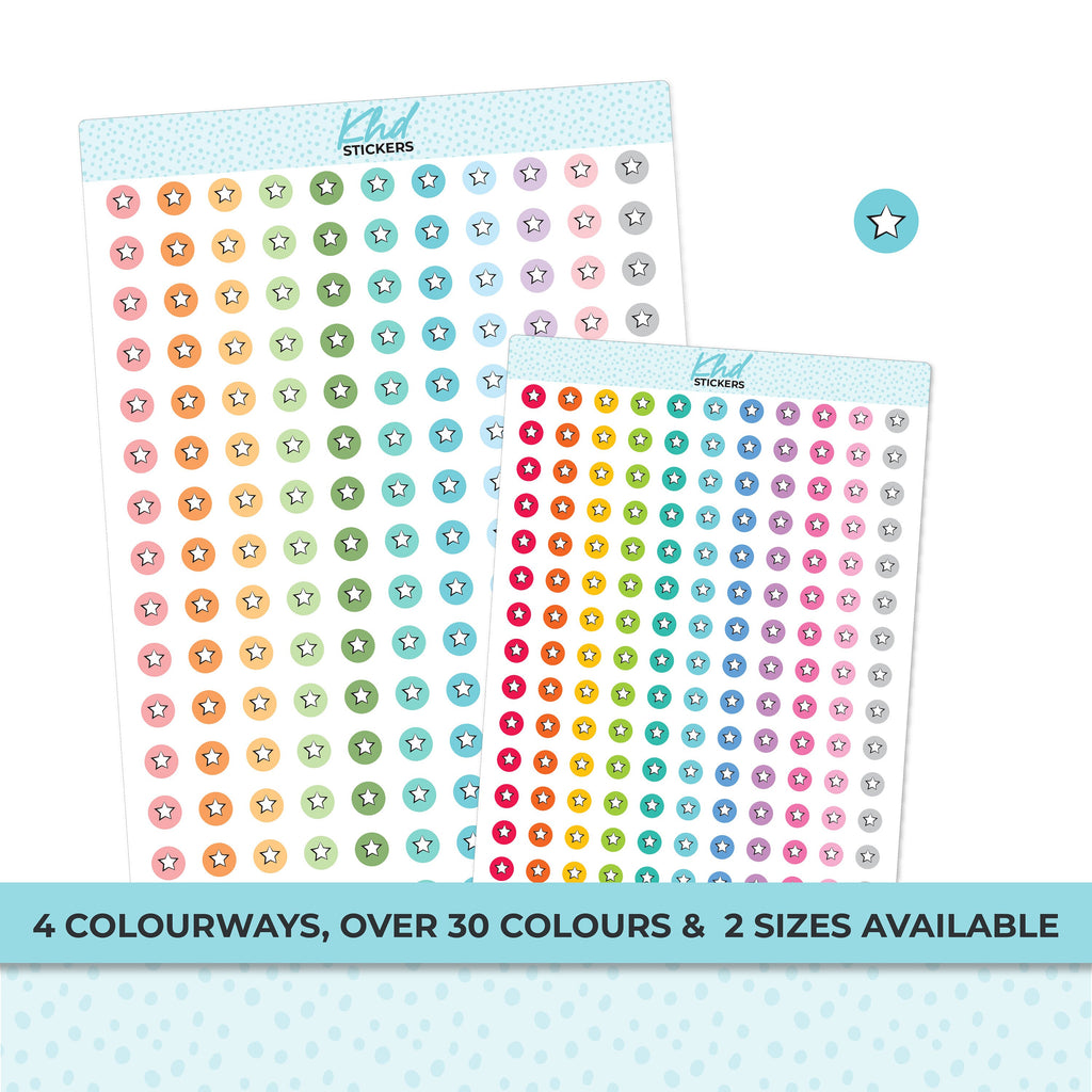 Tiny Star Icons Stickers, Planner Stickers, Two Sizes, Removable