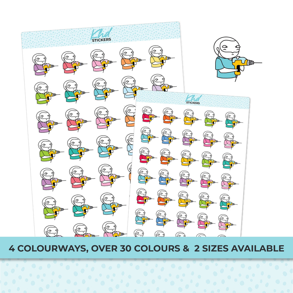 Handyman Planner Dude Jeremy Stickers, Planner Stickers, Removable