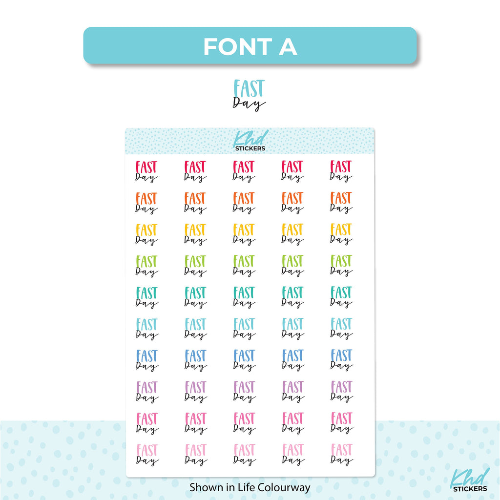 Fast Day Script Planner Stickers, Planner Stickers, Two size and font options, Removable