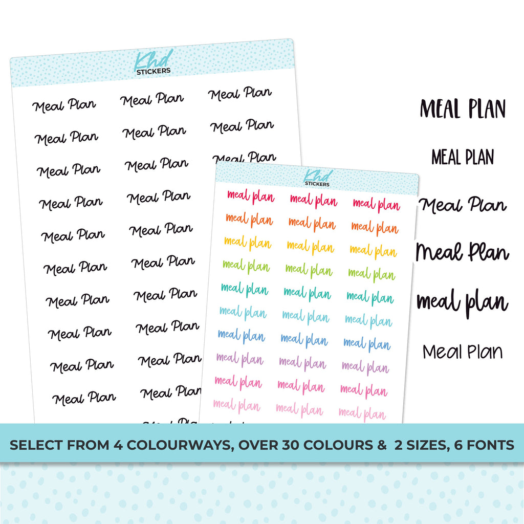 Meal Plan script Planner Stickers