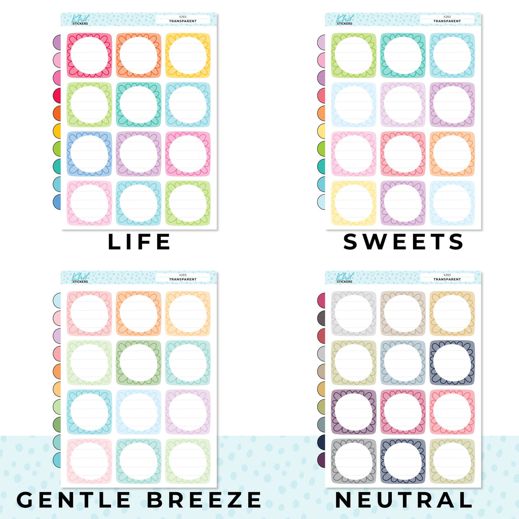 Doodle Squares Appointment Stickers, Planner Stickers, Removable Vinyl