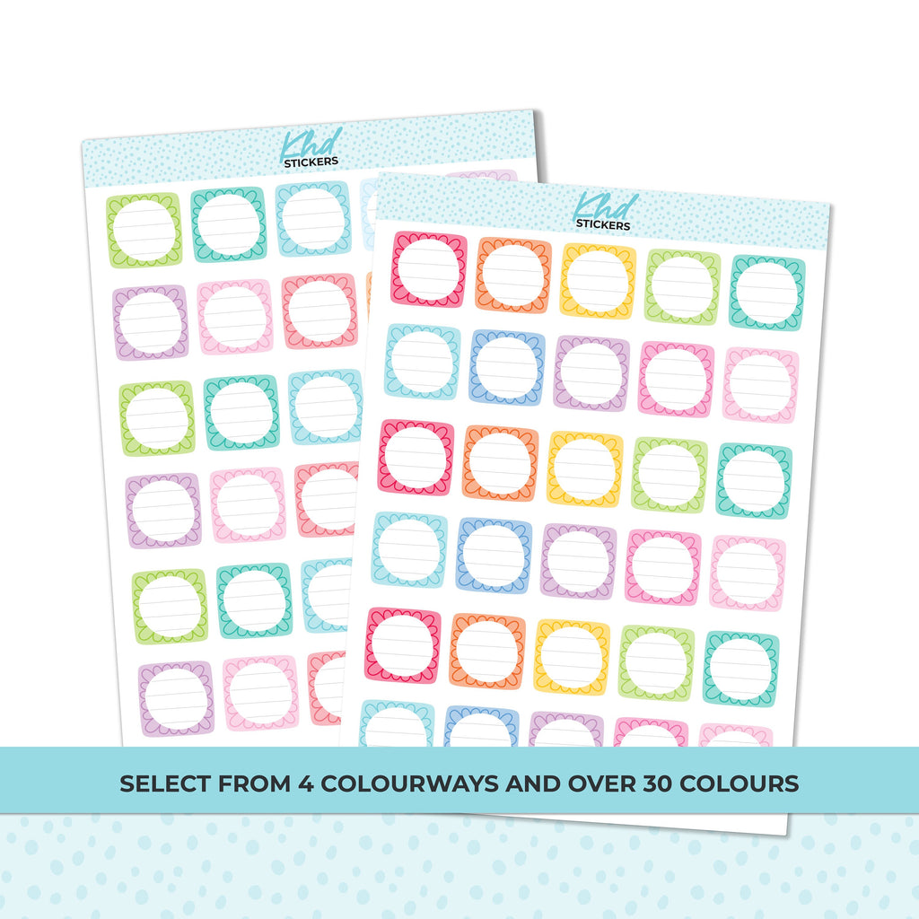 Small Doodle Squares Appointment Stickers, Planner Stickers, Removable Vinyl