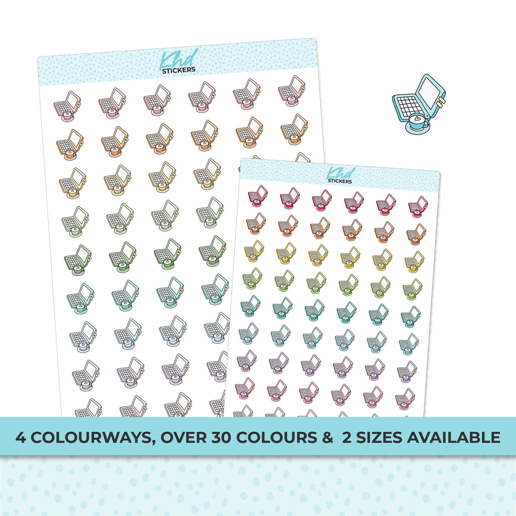 Cute Laptop Icons, Planner Stickers, Two sizes and over 30 colour options, removable