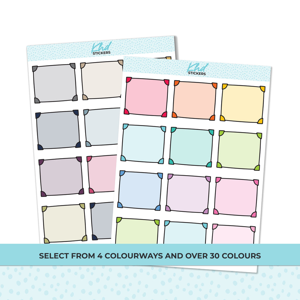 Framed Boxes, Boxes Functional Planner Stickers