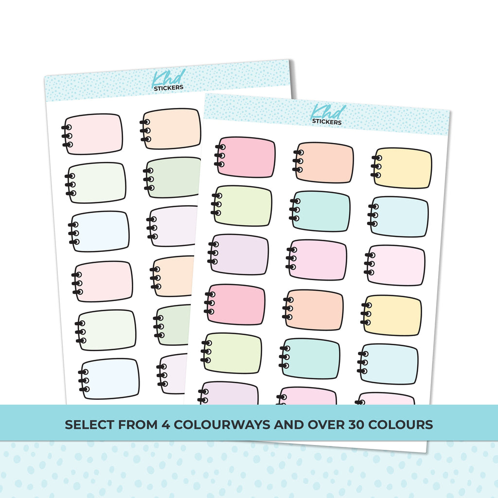 Doodle Notebook Style Boxes, Functional Planner Stickers