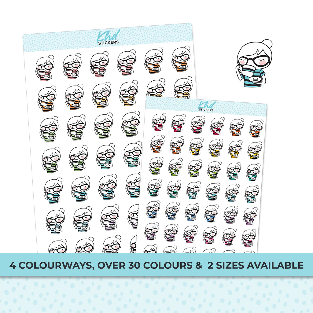 Planner Girl Leona Tea Time, Planner Stickers, Removable