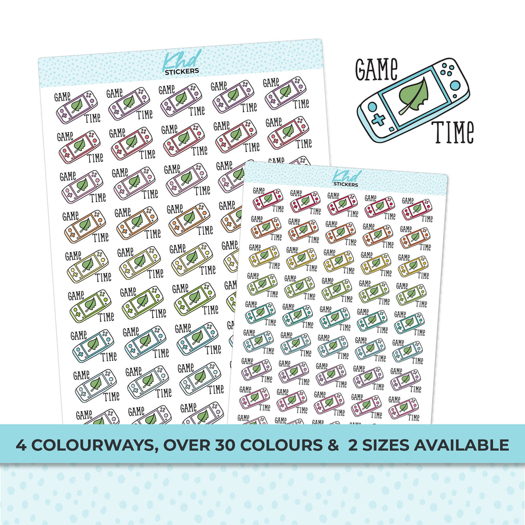 Game Time Planner Stickers, Two Sizes and over 30 colour selections, Removable
