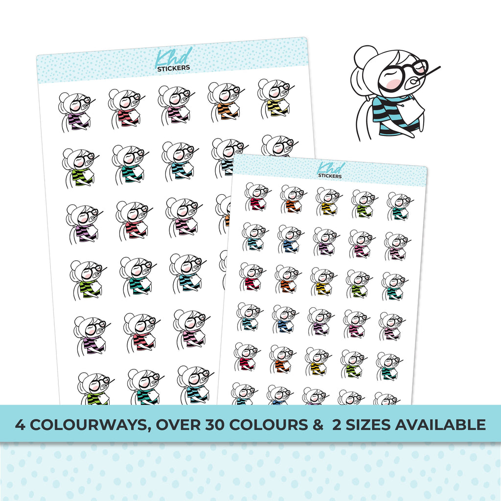 Planner Girl Leona Dentist, Planner Stickers, Two sizes, Removable