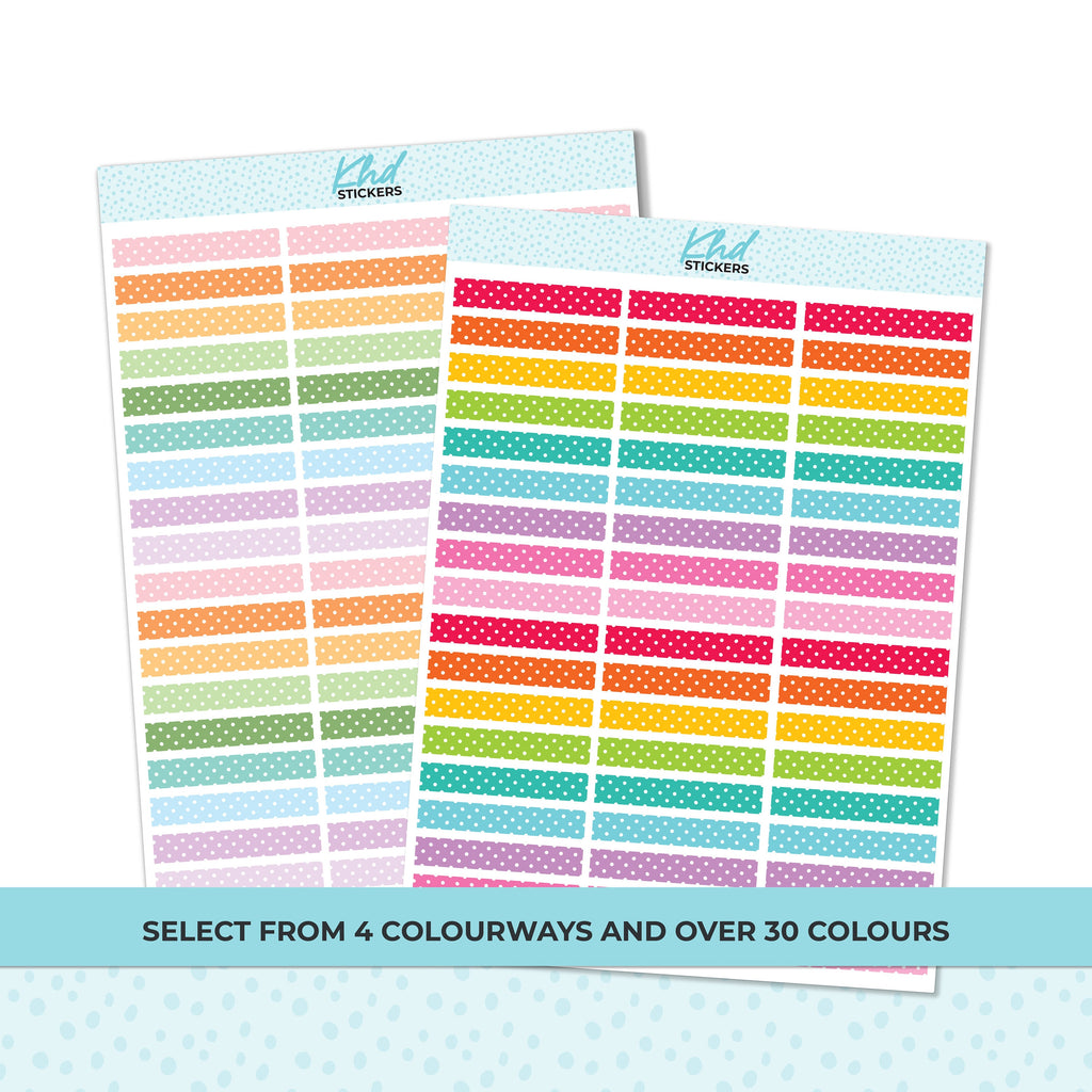 Divider Stickers - Polka Dot Borders and Dividers for 1.5" 38mm planner columns, Removable