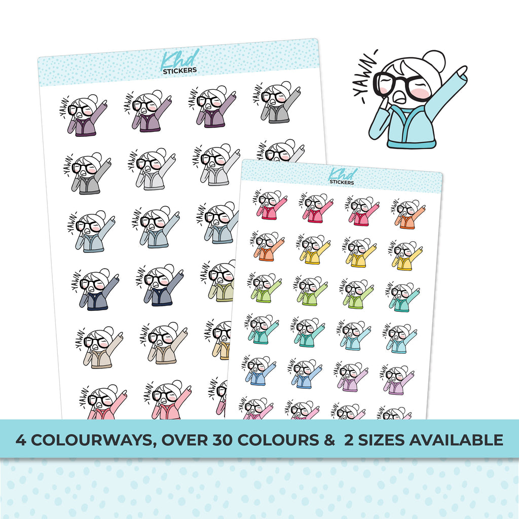 Planner Girl Leona Bed Time, Planner Stickers, Two sizes, Removable