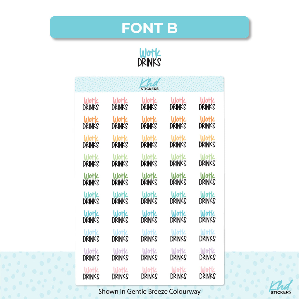 Work Drinks Script Planner Stickers, Scripts, Two Sizes, Two fonts choices, removable