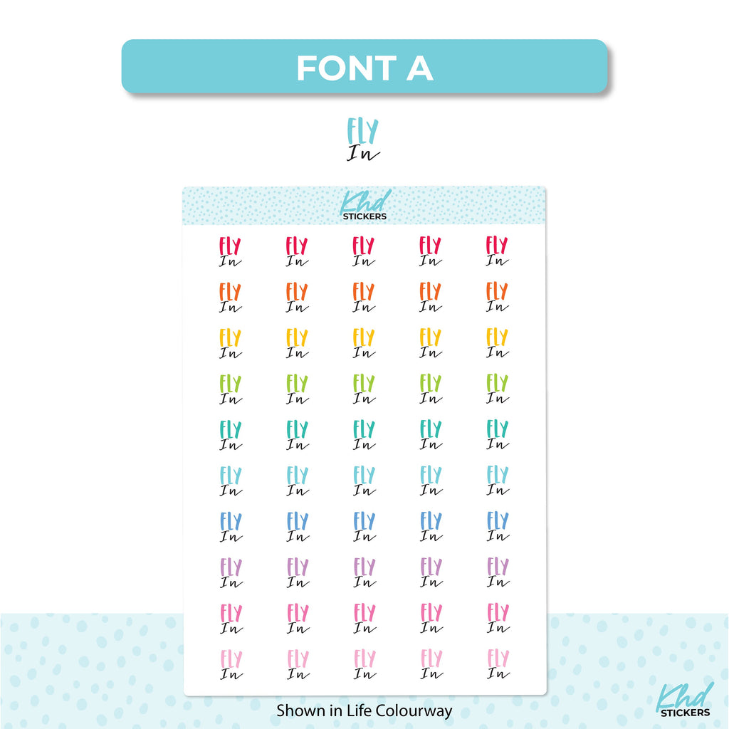 Fly In Script Planner Stickers, Scripts, Two Sizes, Two fonts choices, removable