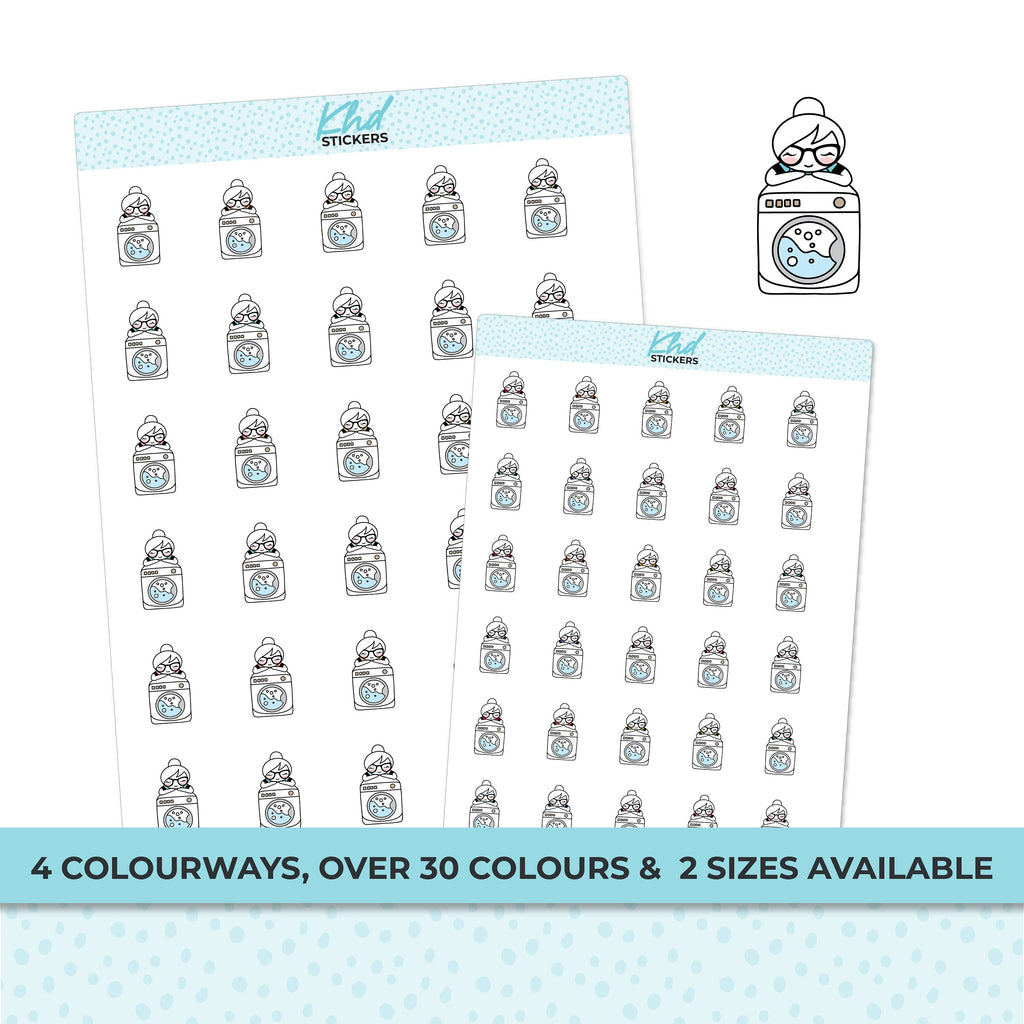 Planner Girl Leona Laundry Time, Planner Stickers, Two sizes, Removable