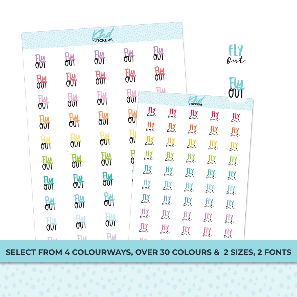 Fly Out Script Planner Stickers, Scripts, Two Sizes, Two fonts choices, removable