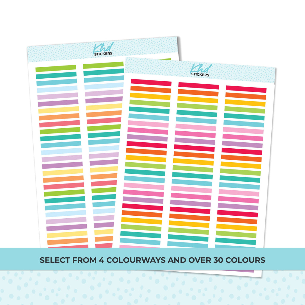 Divider & Border Stickers - Solid colours for designed for Hobonichi Cousin planner columns, Removable