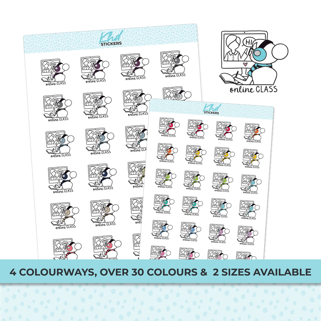 Planner Girl Leona Online Class Planner Stickers, Two Size Options, Removable