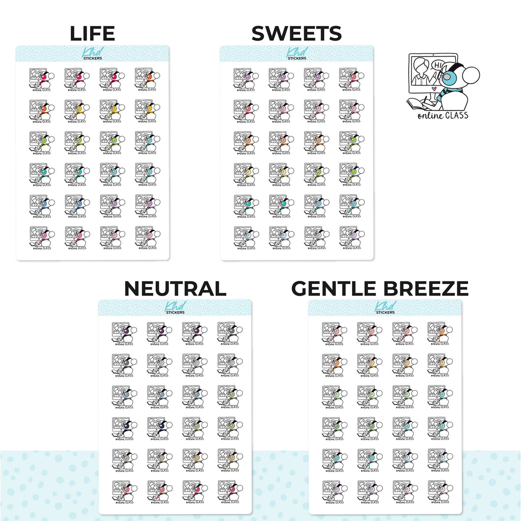 Planner Girl Leona Online Class Planner Stickers, Two Size Options, Removable
